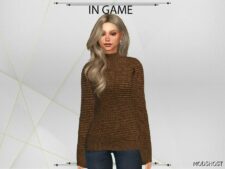Sims 4 Elder Clothes Mod: Kimberly Wool Sweater (Image #2)