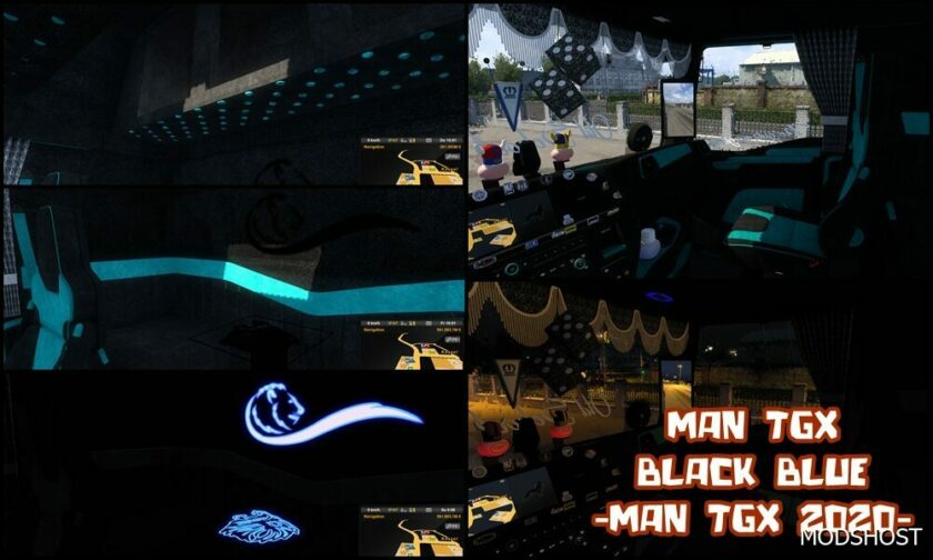 ETS2 MAN 2020 Interior Black Blue mod