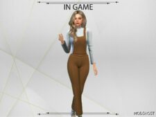 Sims 4 Everyday Clothes Mod: Pearl Overalls (Image #2)