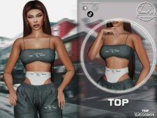 Sims 4 Elder Clothes Mod: TOP & Sweatpants – SET 388 (Image #2)