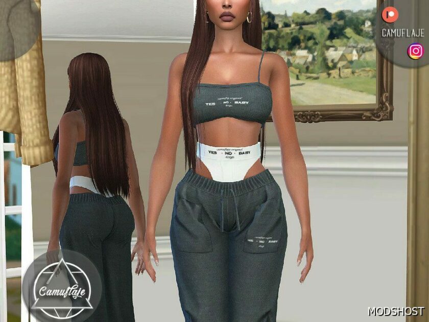 Sims 4 TOP & Sweatpants – SET 388 mod