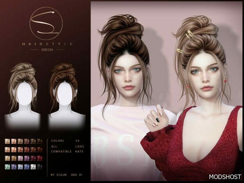 Sims 4 Updo Hairstyle 03012024 mod