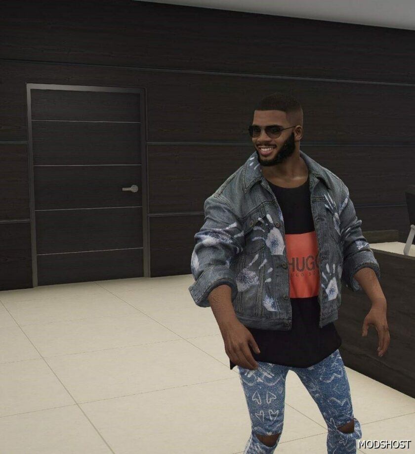 GTA 5 Player Mod: Mini Pack Denim Jacket for Franklin (Featured)