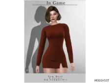 Sims 4 Long Sleeve Dress D-325 mod
