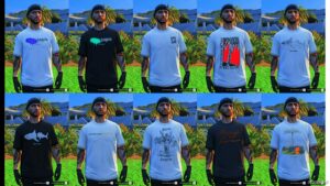 GTA 5 Player Mod: Palm Angels Graphic Tee’s Pack for MP Males (Image #3)