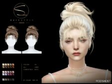 Sims 4 Cute Updo Hairstyle 08012024 mod