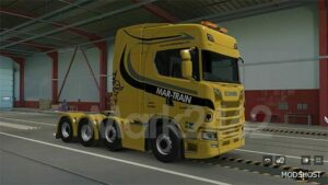 ETS2 Scania Mod: Mar-Train Heavy Haulage Yellow Next GEN Skin (Image #2)