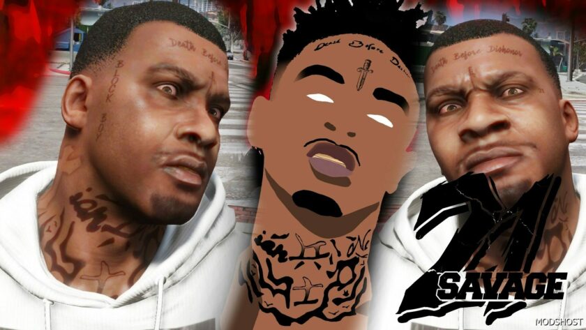 GTA 5 Player Mod: 21 Savage Face Texture V1.1 (Featured)