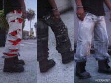 GTA 5 Balenciaga Jeans Pack Raver, Slashed, Graffiti mod