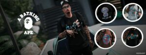 GTA 5 Bape Shirts MP Male/Franklin mod