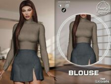 Sims 4 Female Clothes Mod: Blouse & Skirt – SET 383 (Image #2)
