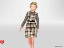 Sims 4 Brielle – Cute Plaid Dress mod