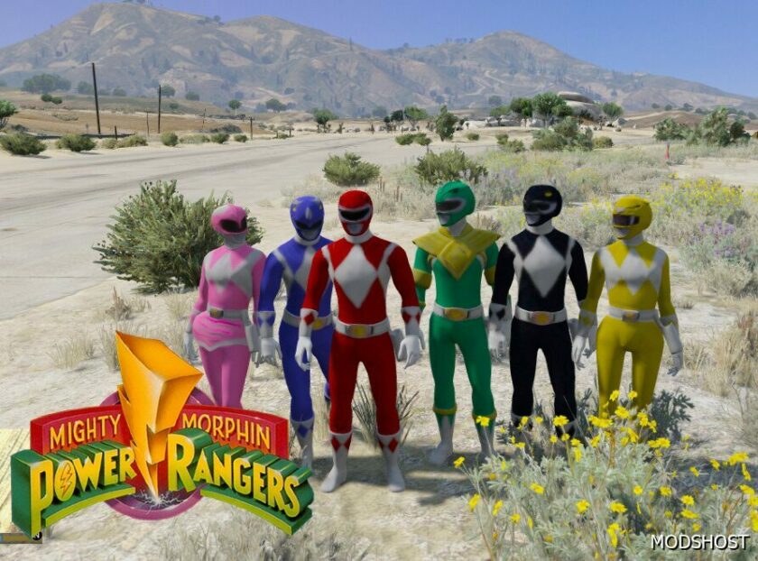 GTA 5 Mighty Morphin Power Rangers Add-On Peds mod