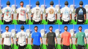 GTA 5 Player Mod: Stussy Graphic Tee’s Pack for MP Males (Featured)
