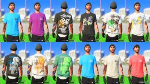 GTA 5 Player Mod: Stussy Graphic Tee’s Pack for MP Males (Image #3)