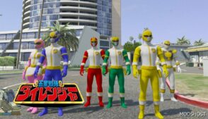 GTA 5 Player Mod: Gosei Sentai Dairanger (Gosei Sentai Dairenjaa) (Addon PED) (Featured)