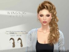 Sims 4 Wings EF0108 Graceful and Luxurious Curly Hair mod