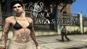 GTA 5 “Queen” Premade Female Tattoo Skin for MP Female mod