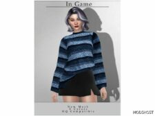Sims 4 Adult Clothes Mod: Oversized Sweater T-548 (Image #2)