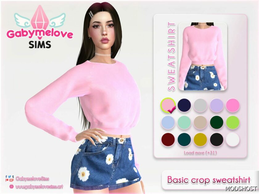 Sims 4 Basic crop sweatshirt mod