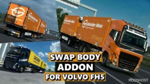 ETS2 Swap Body Addon for Volvo FH5 by KP Rework V1.2 mod
