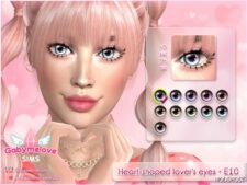 Sims 4 Heart-shaped lover’s eyes • E10, contact lenses | Valentine’s Collection 2024 mod