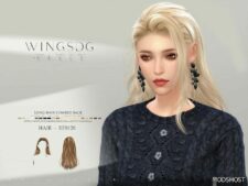 Sims 4 Wings EF0120 Long Hair Combed Back mod