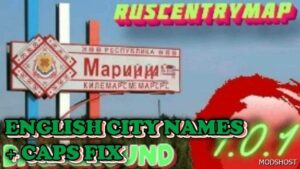ETS2 Ruscentrymap English City Names mod