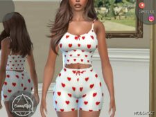 Sims 4 Heart Pajama SET 399 mod