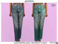 Sims 4 Loose MID Rise Jeans mod