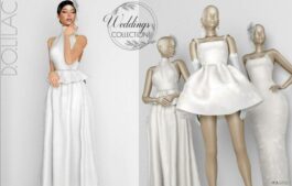 Sims 4 Weddings Collection Ruffle Bridal Gown mod