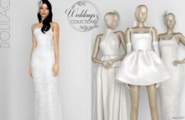 Sims 4 Weddings Collection Tight Jacquard Wedding Dress mod