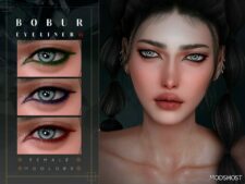 Sims 4 Eyeliner Makeup Mod: Thin Smoky Eyeliner (Image #2)