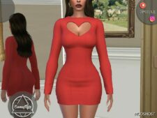 Sims 4 Outfit 400 – Valentines DAY Dress mod