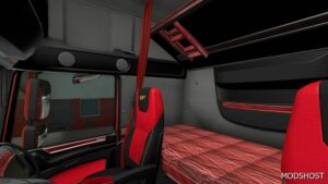 ETS2 DAF Mod: Euro 6 Red Wood Interior 1.49 (Image #2)