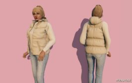 GTA 5 Player Mod: Hooded Puffer Vest for MP Female (Image #2)