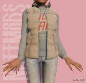 GTA 5 Player Mod: Hooded Puffer Vest for MP Female (Image #4)