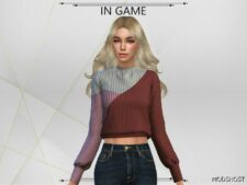 Sims 4 Female Clothes Mod: Veronica Wool Sweater (Image #2)