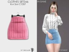 Sims 4 Teen Clothes Mod: Knit Sweater & Skirt – SET346 (Image #3)