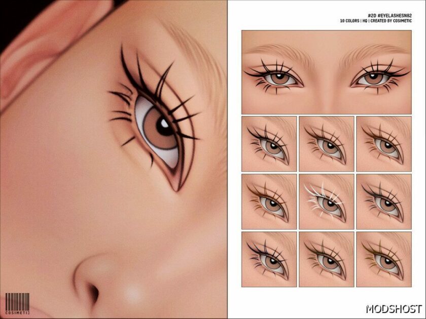 Sims 4 Maxis Match 2D Eyelashes N82 mod