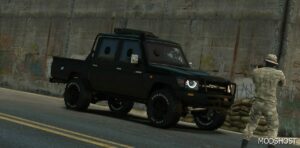 GTA 5 Toyota Vehicle Mod: Land Cruiser GR Pick up Armored Add-On / Animated (Featured)