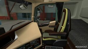 ETS2 Volvo Interior Mod: FH16 2012 Wooden Cream Blue Dashboard 1.49 (Image #2)