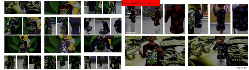 Sims 4 Weed Shirts For Men mod