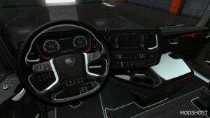 ETS2 Scania S and R Black White Interior 1.49 mod