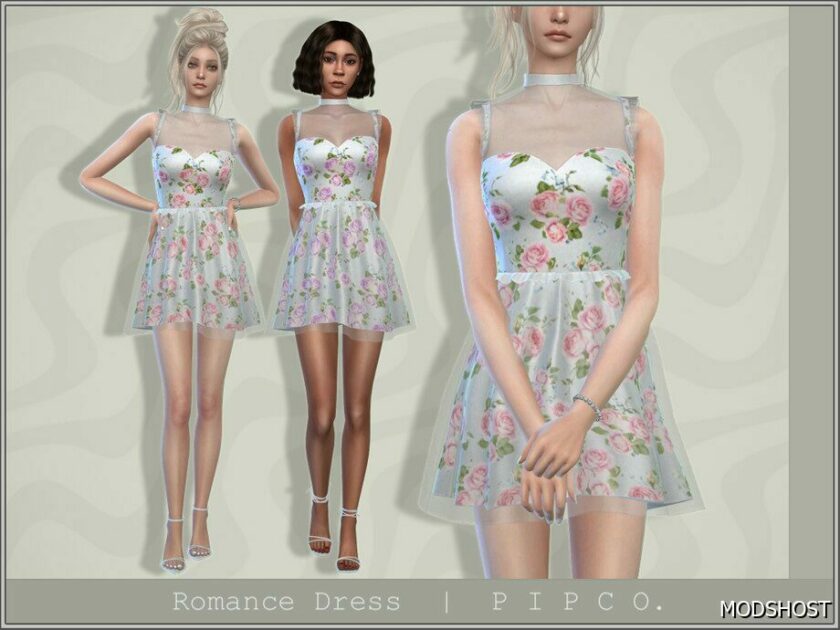 Sims 4 Romance Dress. mod