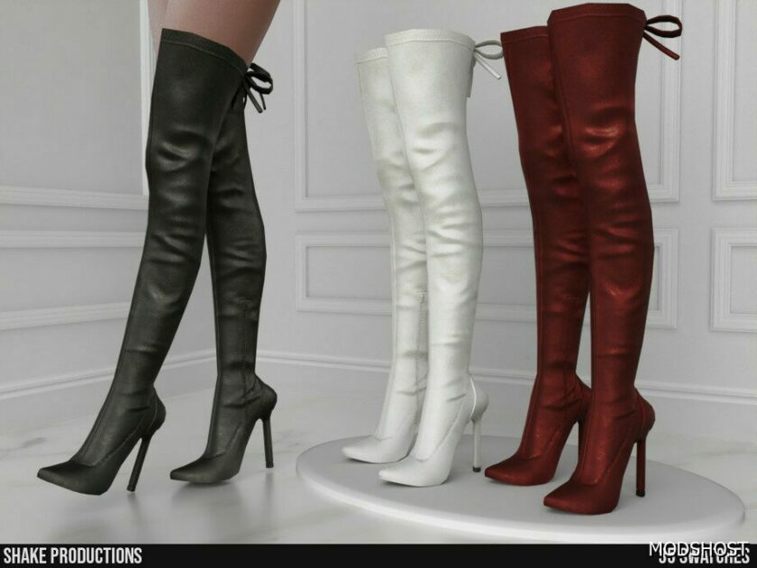 Sims 4 Leather High Heel Boots – S022403 mod