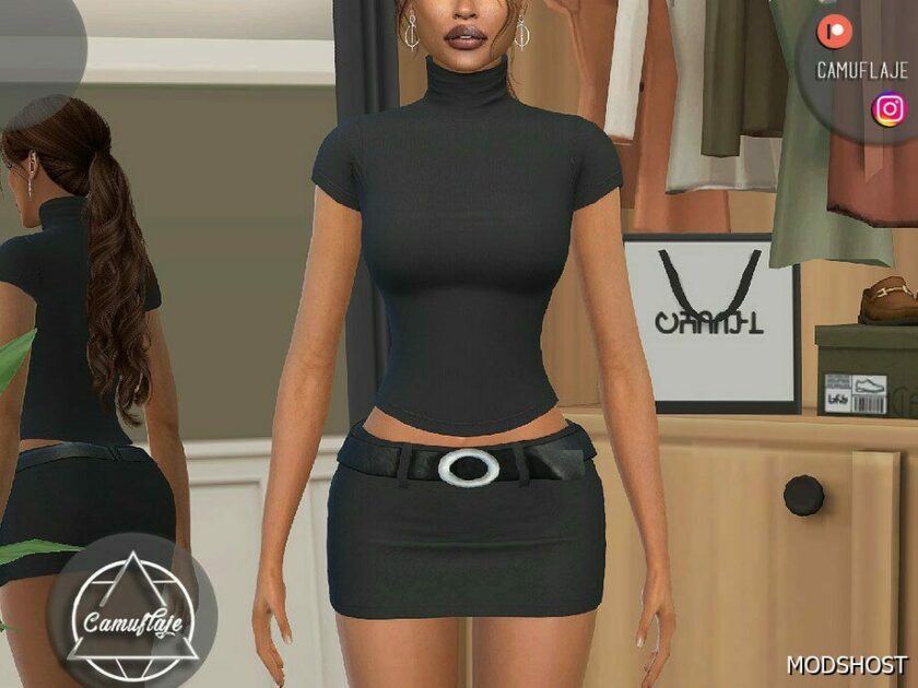 Sims 4 TOP & Skirt – SET 412 mod