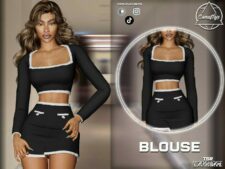 Sims 4 Female Clothes Mod: Skirt & Blouse – SET 410 (Image #2)