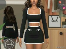 Sims 4 Skirt &  Blouse – SET 410 mod