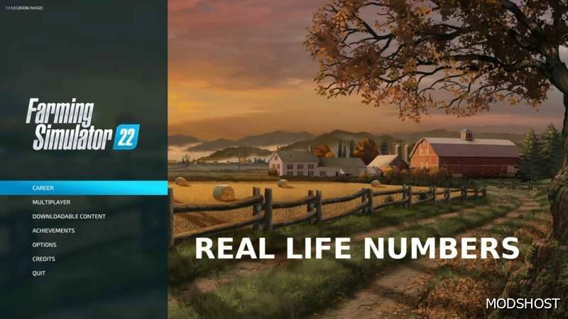 FS22 Real Life Numbers V1.0.2.3 mod